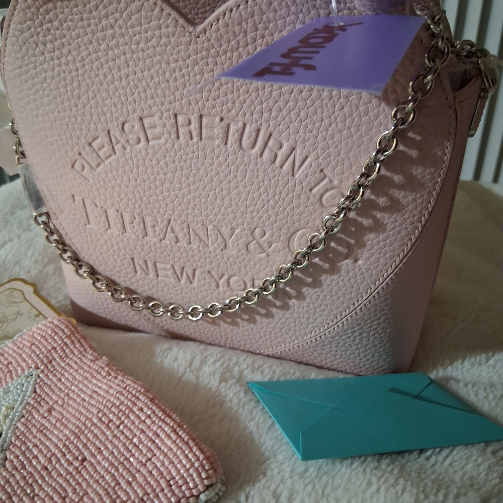 Tiffany & Co. Pink Leather Small Women's Tote Bag NWT - Picture 7 of 8